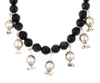 Miramontes - Necklace with 7 Large Silver Pomegranates on Onyx Beads, 17" Length (J91305-1221-015)1