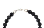 Miramontes - Necklace with 7 Large Silver Pomegranates on Onyx Beads, 17" Length (J91305-1221-015)2