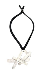 Miramontes - Necklace with Silver Abstract Pectoral Pendant #1, 25" Adjustable Length (J91305-1221-025)