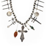 Miramontes - "Necklace of Many Crosses" Old Style Necklace on Silver Beads and Miramontes Original Old Venetian Trade Beads with Ancient Carnelian and Silver Barber Coins, 22" Length (J91305-1221-026)3