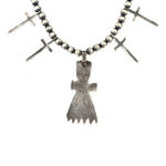 Miramontes - Old Style Necklace with Silver Beads with Silver Crosses and Dancing Kachina Pueblo Pendant, 25" Length (J91305-1221-031)3