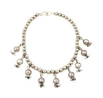 Miramontes - Silver Beaded Necklace with Pomegranate Pendants, 15" Length (J91305-1221-033)