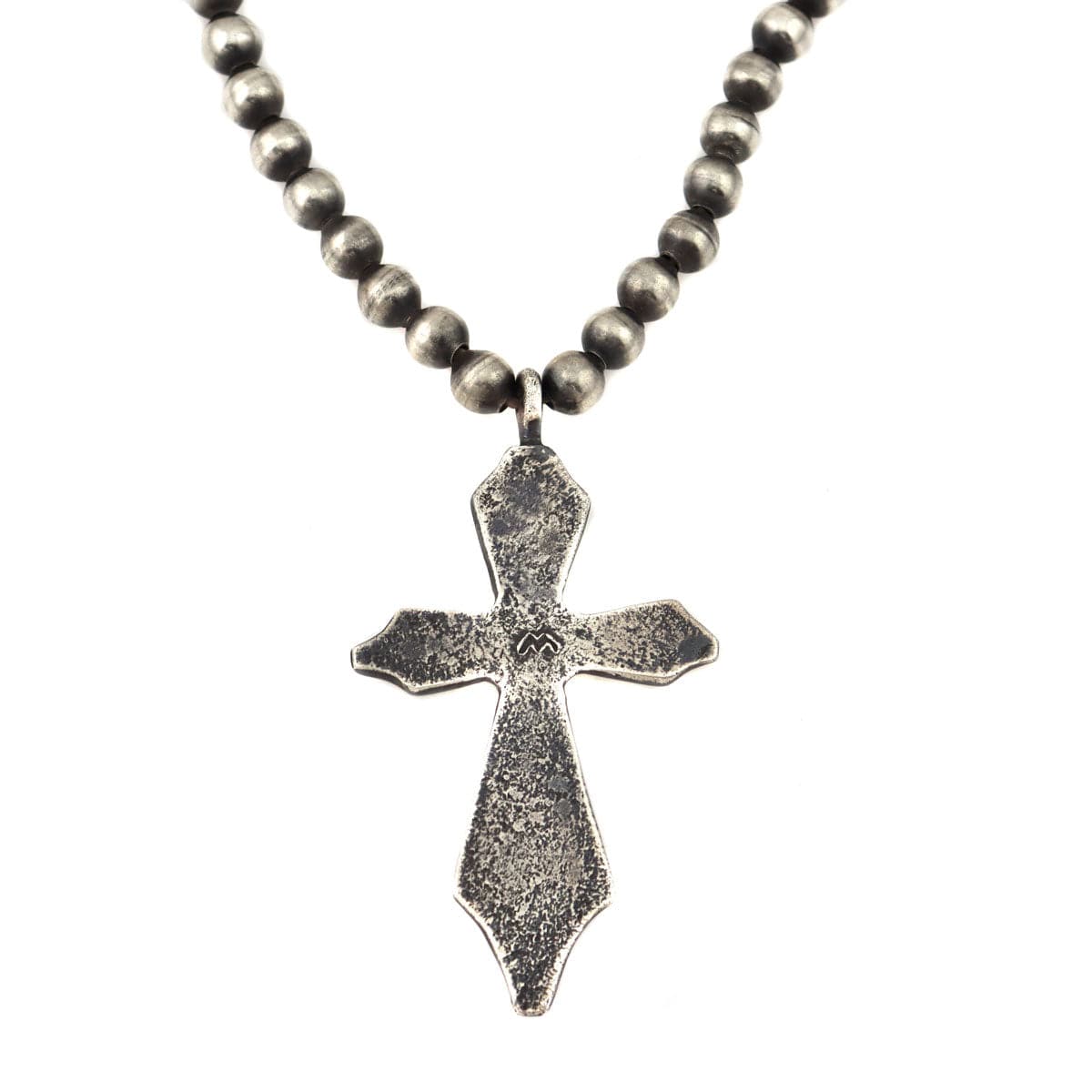 Miramontes - Old Style Necklace with Silver Beads and Sandcast Silver Cross Pendant (J91305-1221-034)3
