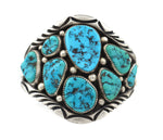 Orville Tsinnie (1943-2017) - Navajo Turquoise Cluster and Sterling Silver Bracelet c. 1990s, size 7.25