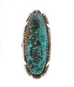 Zuni Turquoise and Silver Ring c. 1940s, size 8.5 (J91427-0222-010)