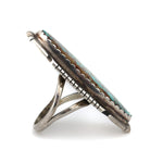 Zuni Turquoise and Silver Ring c. 1940s, size 8.5 (J91427-0222-010) 3