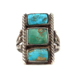 Navajo Turquoise and Silver Ring c. 1930s, size 10.25 (J91427-0222-012)