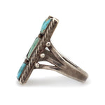 Navajo Turquoise and Silver Ring c. 1930s, size 10.25 (J91427-0222-012) 3