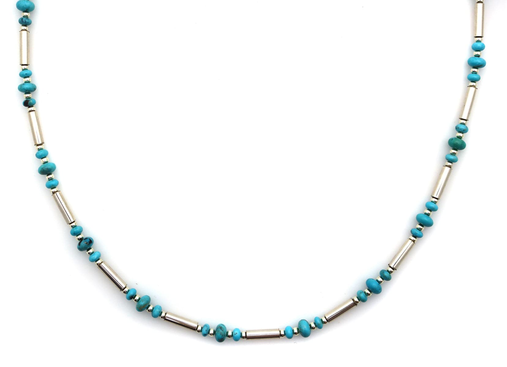 Frank Patania, Jr. - Turquoise and Sterling Silver Beaded Necklace, 30" length (J91620A-0221-017)2