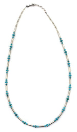 Frank Patania, Jr. - Turquoise and Sterling Silver Beaded Necklace, 30" length (J91620A-0221-017)1
