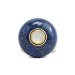 Frank Frank Jr. - Lapis Lazuli, Moonstone, 14K Gold, and Sterling Silver Ring, size 10.5 (J91699-0123-014)
