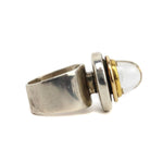 Frank Patania Jr. - Sterling Silver and 14K Gold Ring with High Dome Crystal with Diamond Inside (by Henry Hunt), size 9.75 (J91699-0123-019) 2