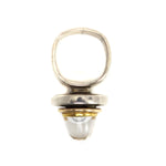 Frank Patania Jr. - Sterling Silver and 14K Gold Ring with High Dome Crystal with Diamond Inside (by Henry Hunt), size 9.75 (J91699-0123-019) 1