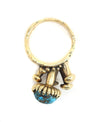 Frank Patania Jr. - Persian Turquoise, 14K Gold, Ring with Mushroom Design c. 1970, size 9.75 (J91699-0123-023) 1