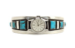 Frank Patania Jr. - Blue Gem Turquoise and Sterling Silver Watch Cuff, size 7 (J91699-0123-032)
