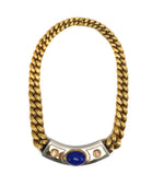 Frank Patania Jr. - Lapis Lazuli, Moonstone, 18K and 14K Gold with Sterling Silver Link Necklace and Clip-on Earrings Set (J91699-0123-040)
 1