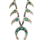 Frank Patania Jr. - Blue Gem Turquoise and Sterling Silver Squash Blossom Necklace, 28.5" length, 3.75" x 2.75" naja pendant (J91699-0123-042) 1