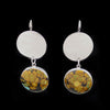 Sam Patania - Couture "Tranquil" Bao Canyon Treated Chinese Turquoise and Sterling Silver Hook Earrings, 2.5" x 1" (J91699-0421-009)
