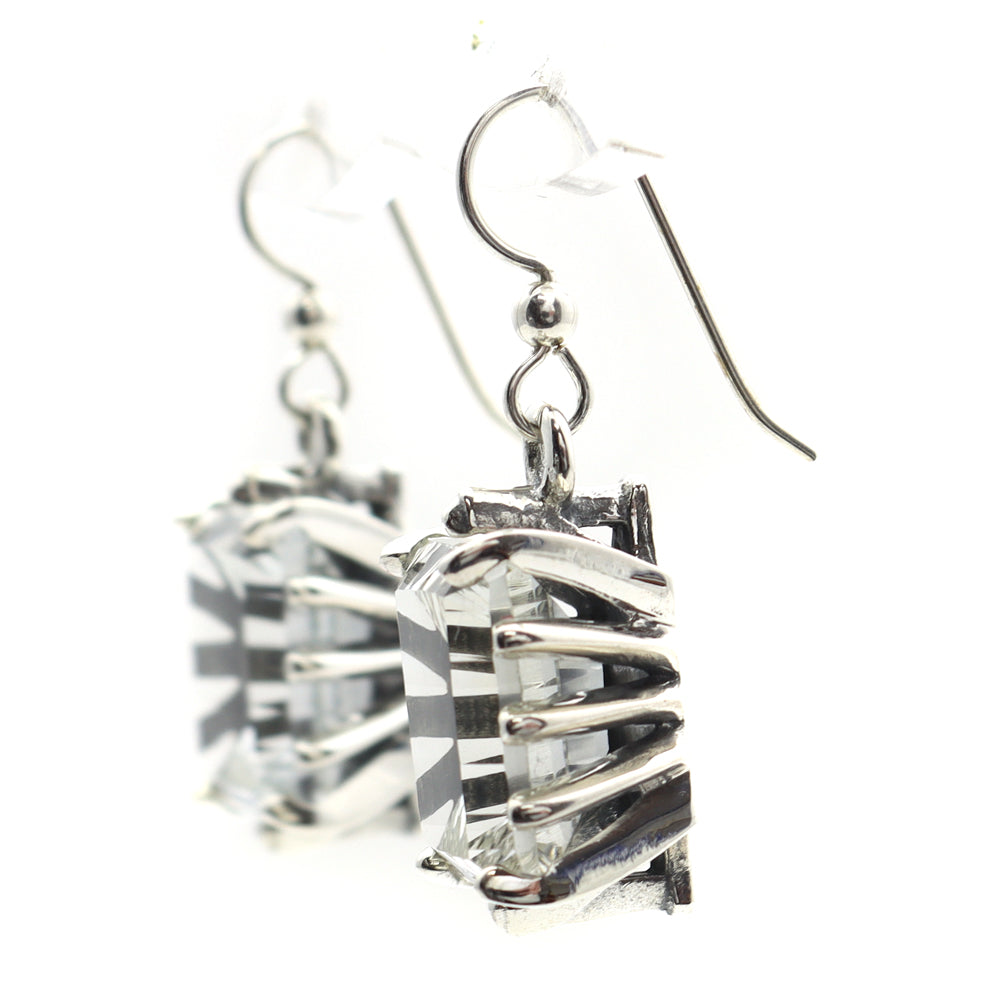Sam Patania Collection - "Grand Cathedral Dangles" White Topaz and Sterling Silver French Hook Earrings, 1.5" x 0.625" (J91699-0720-012) 1
