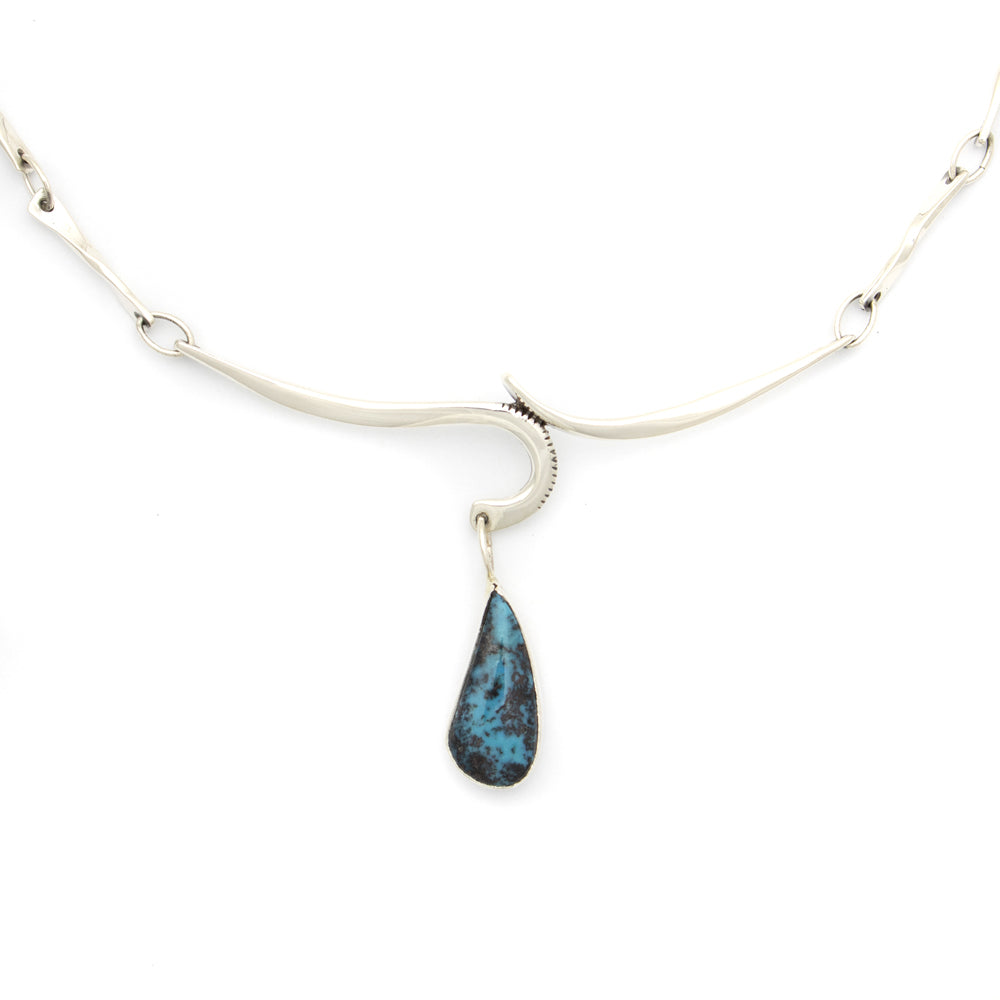 Sam Patania - "Candelaria Waves" Couture Candelaria Turquoise and Sterling Silver Necklace, 18" length (J91699-0820-003)
