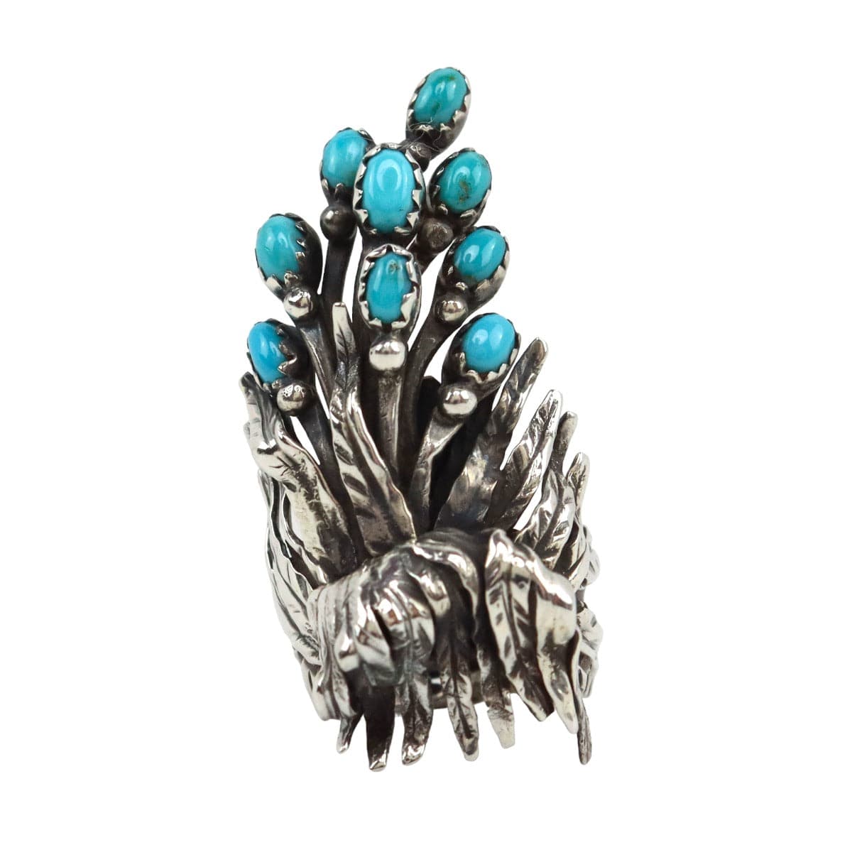 Frank Patania Sr. (1898-1964) - Turquoise and Silver Ring c. 1944, size 3 (J91699-1022-002)