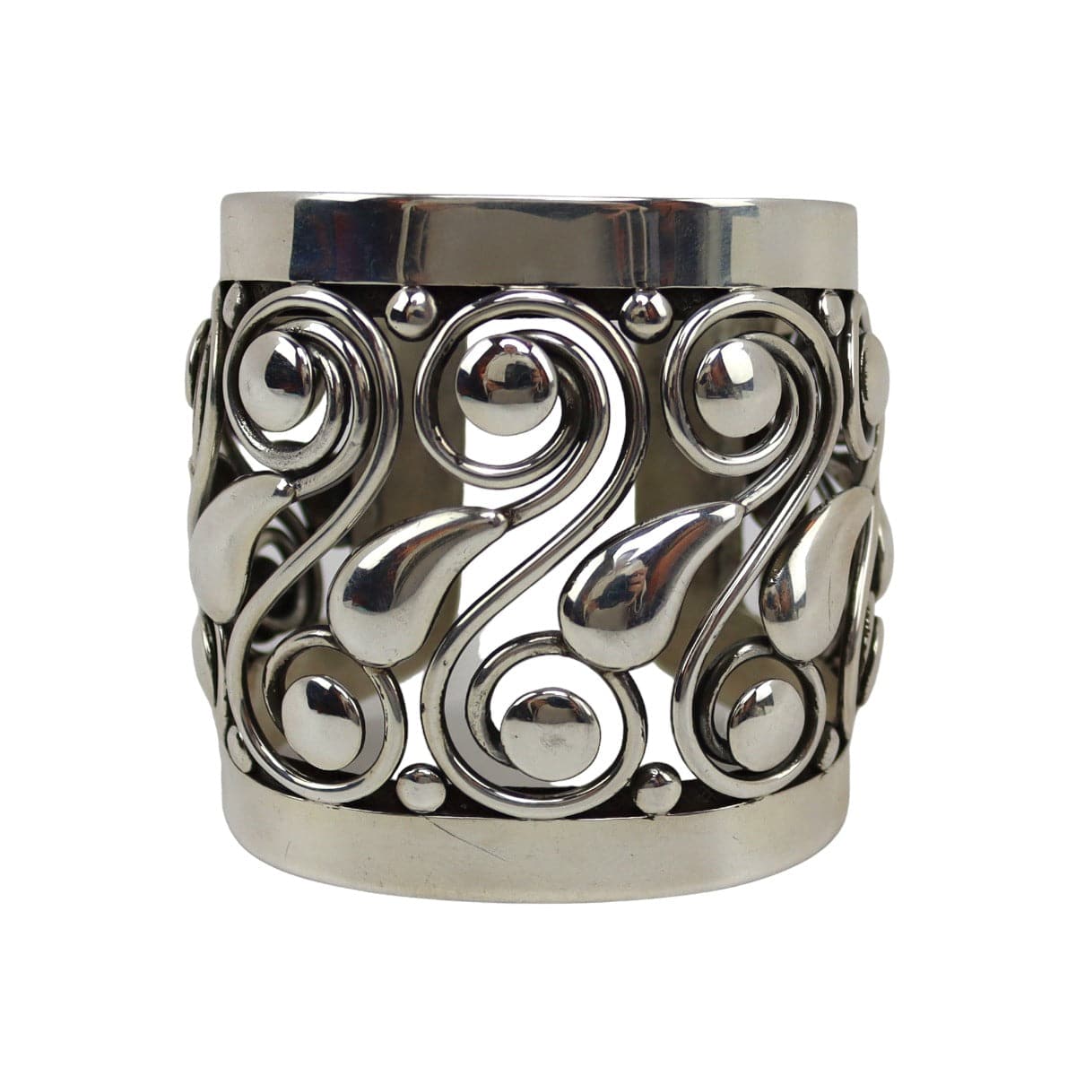 Frank Patania Sr. (1898-1964) - Silver Bracelet with Spiral Design c. late 1950s (J91699-1022-008)