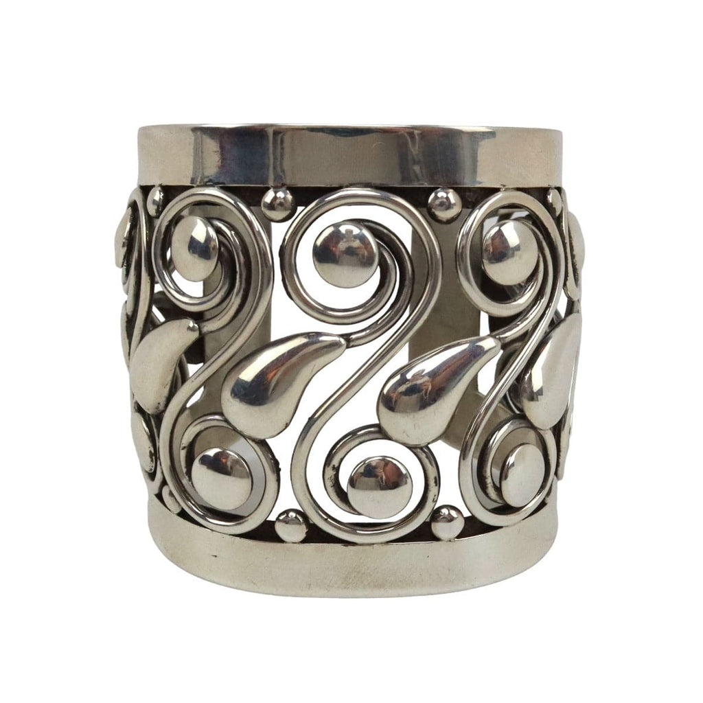 Frank Patania Sr. (1898-1964) - Silver Bracelet with Spiral Design c. late 1950s (J91699-1022-009)