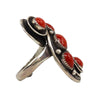 Frank Patania Sr. (1898-1964) - Coral and Silver Sliver Overlay Ring c. 1960s, size 9 (J91699-1022-011) 1
