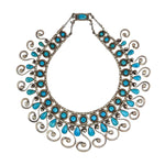 Frank Patania Sr. (1898-1964) - Double-Strand Morenci Turquoise and Silver Necklace c. 1960, 12" length (J15607)

