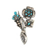 Frank Patania Sr. (1898-1964) - Turquoise and Silver Pin with Floral Design c. 1950s, 4.25" x 2.5" (J91699-1022-017)