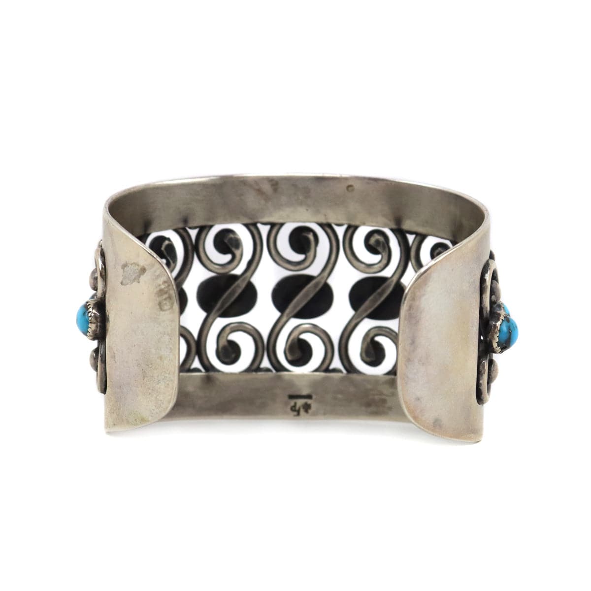 Frank Patania Sr. (1898-1964) - Persian Turquoise and Sterling Silver Bracelet c. 1950s, size 7.25 (J91699-1022-020) 2