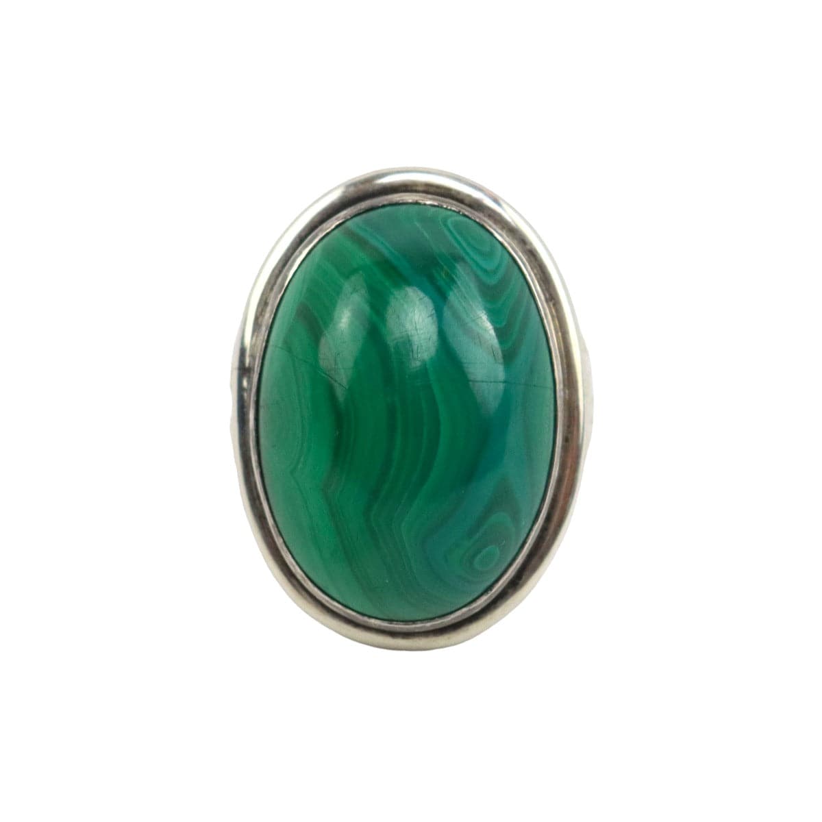 Frank Patania Jr. - Malachite and Sterling Silver Ring c. 2000, size 9.75 (J91699-1022-035)