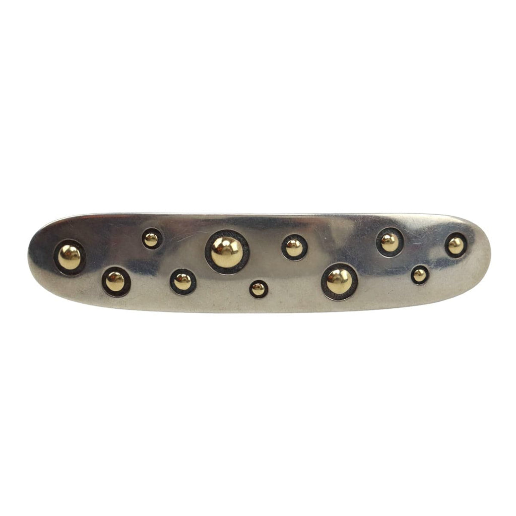 Frank Patania Jr. - Contemporary 14K Gold and Sterling Silver Hair Barrette, 0.875" x 3.75" (J91699-1022-043)