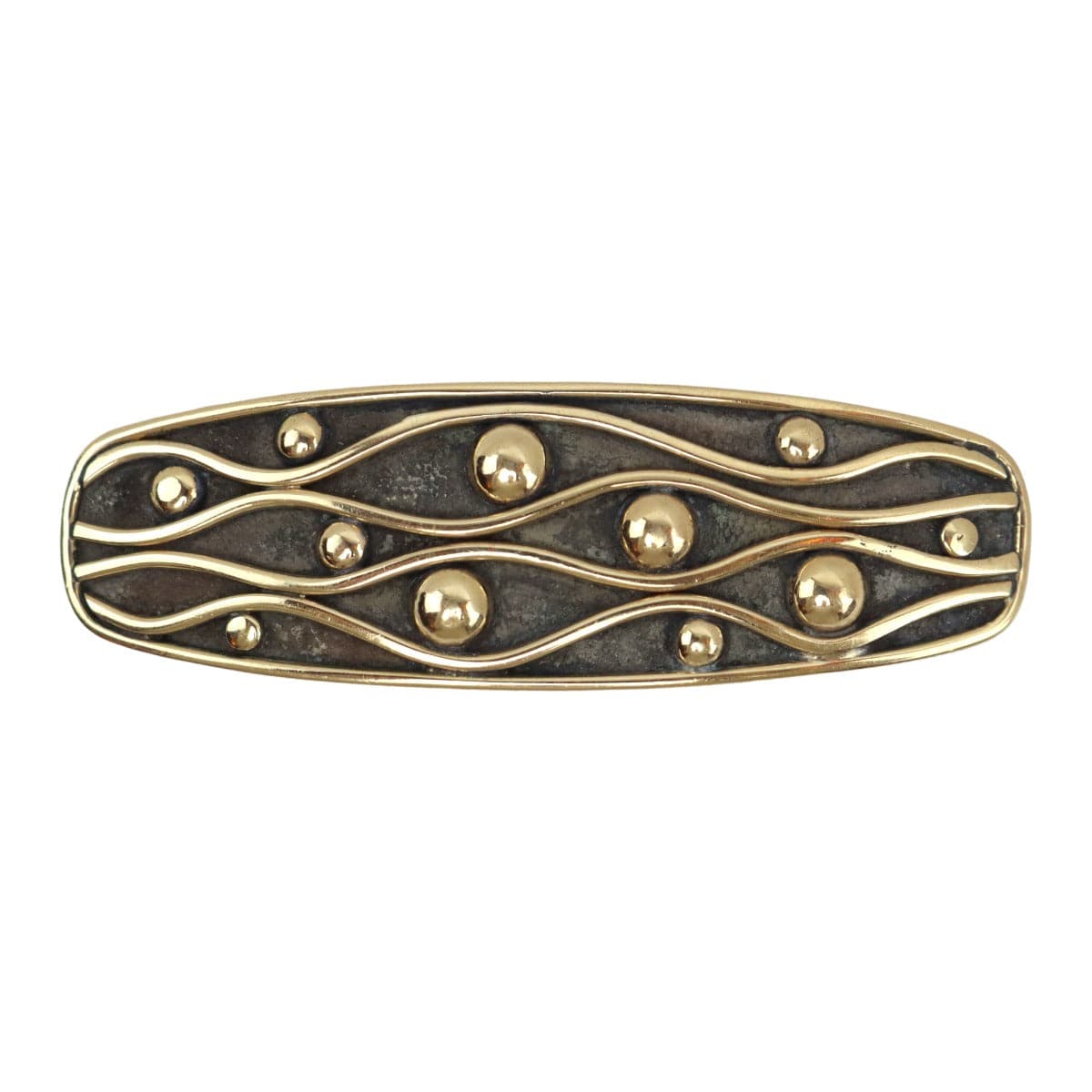 Frank Patania Jr. - Contemporary 14K Gold and Sterling Silver Hair Barrette, 0.75" x 2.5 (J91699-1022-044)