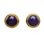 Frank Patania Jr. - Contemporary Sugilite and 14K Gold Post Earrings, 0.625" diameter (J91699-1022-046)