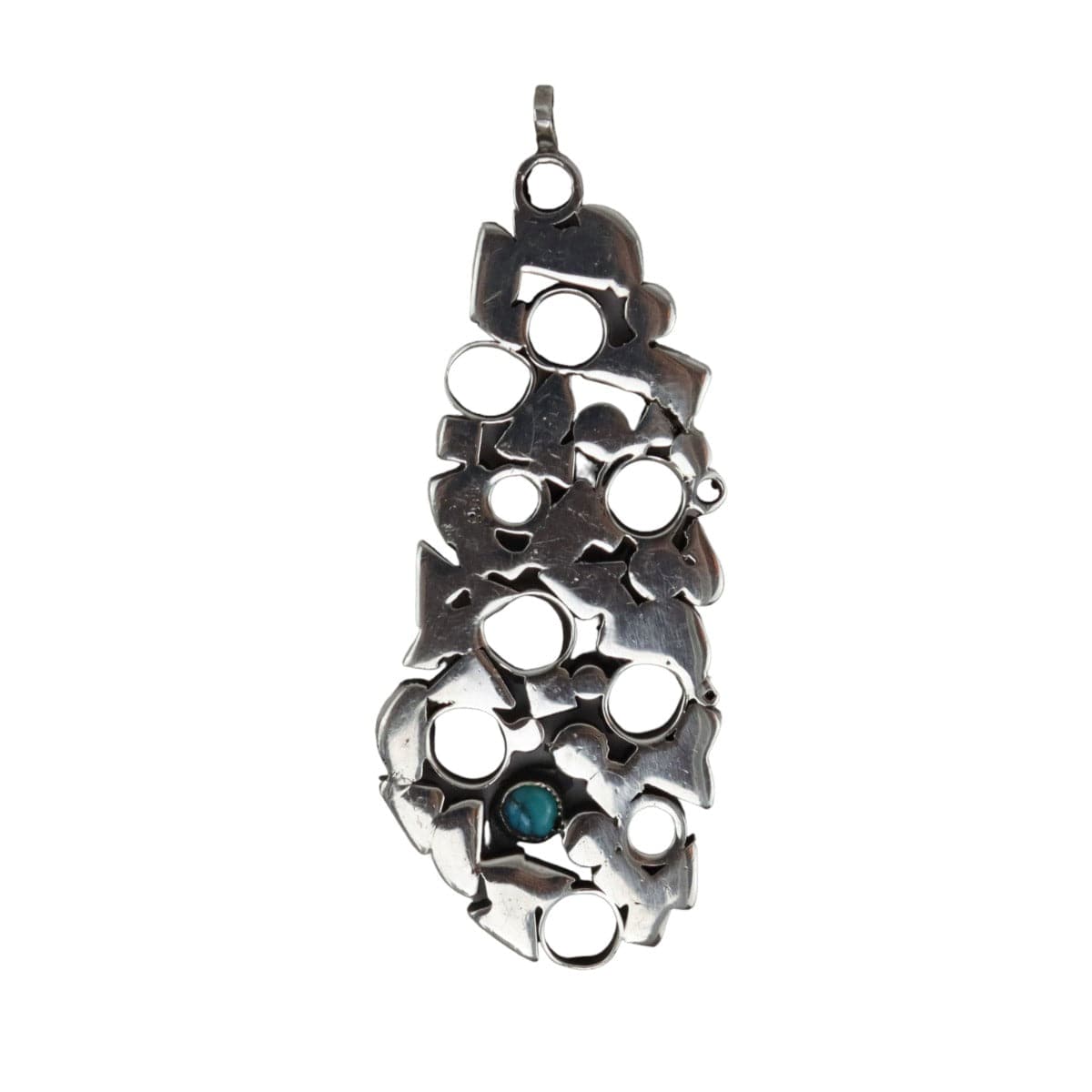 Frank Patania Jr. - Turquoise and Silver Pendant c. 1965, 2.75" x 1" (J91699-1022-054)