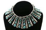 SOLD Frank Patania, Sr. and Thunderbird Shop - Kingman Nugget Turquoise and Silver Double Collar Necklace