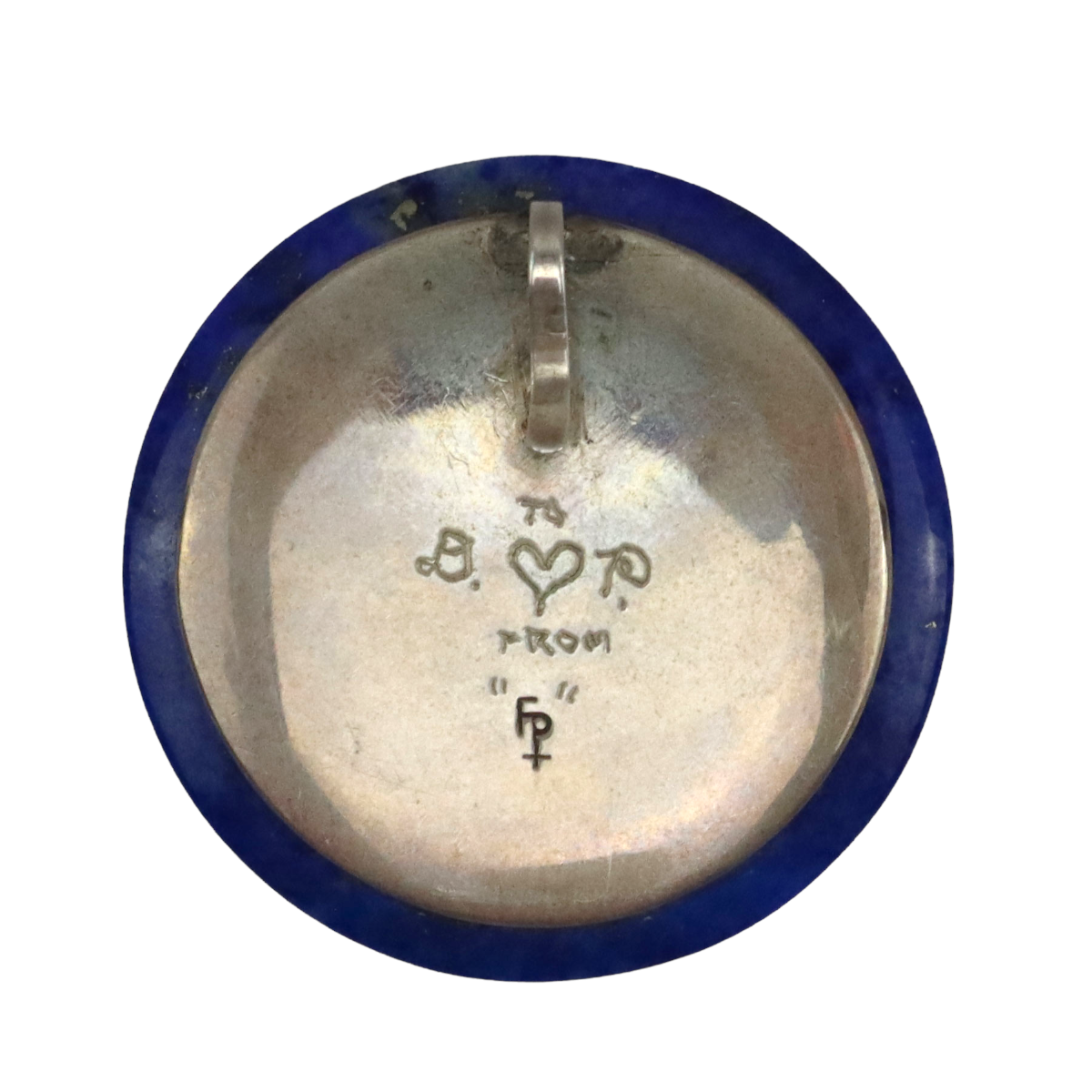 Frank Patania Jr. - Moonstone, Lapis Lazuli, 14K Gold, and Silver Pendant, 1.75" diameter (J91699-1222-013) 1