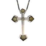 Frank Patania Jr. - Citrine, 14K Gold, and Sterling Silver Cross Pendant with Chain, 19" length, 5" x 3.5" pendant (J91699-1222-014)5