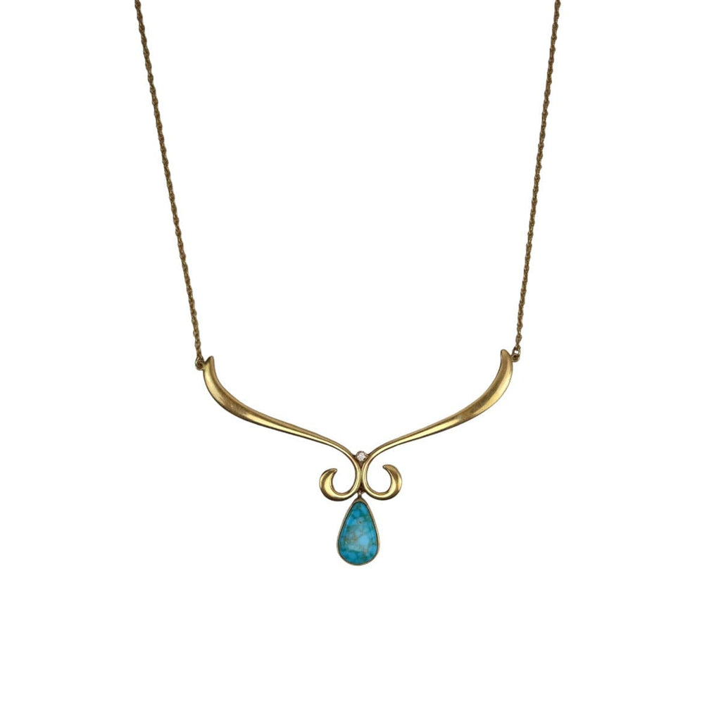 Frank Patania Jr. - Turquoise and 14K Gold Necklace, 16" length (J91699-1222-026)