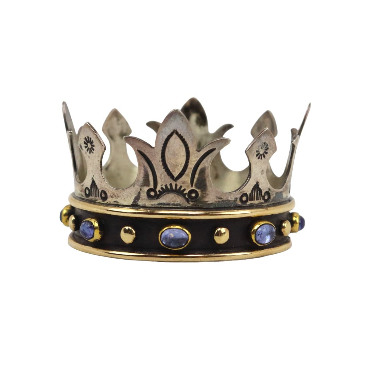 Frank Patania Jr. - Amethyst, 14K Gold, and Silver Crown, 1.25" x 1.5" (J91699-1222-031)
 1