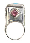 Eveli Sabatie - "Temple of Water" Multi-Stone Channel Inlay Ring c. 1990s, size 7.5 (J91903C-0922-002) 4