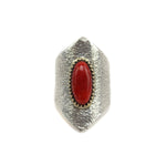 
Edison Cummings (b. 1962) - Navajo - Contemporary Coral, 14K, Sterling Silver Tufacast Ring, size 11 (J91963-0523-002)