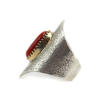 
Edison Cummings (b. 1962) - Navajo - Contemporary Coral, 14K, Sterling Silver Tufacast Ring, size 11 (J91963-0523-002) 3