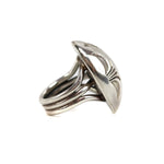 Orville Tsinnie (1943-2017) - Navajo - Sterling Silver Ring with Stamped Design c. 2000s, size 6 (J91963-0523-007)