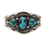 Orville Tsinnie (1943-2017) - Navajo Turquoise and Sterling Silver Bracelet c. 1990s, size 6.5 (J91963-1221-001)
