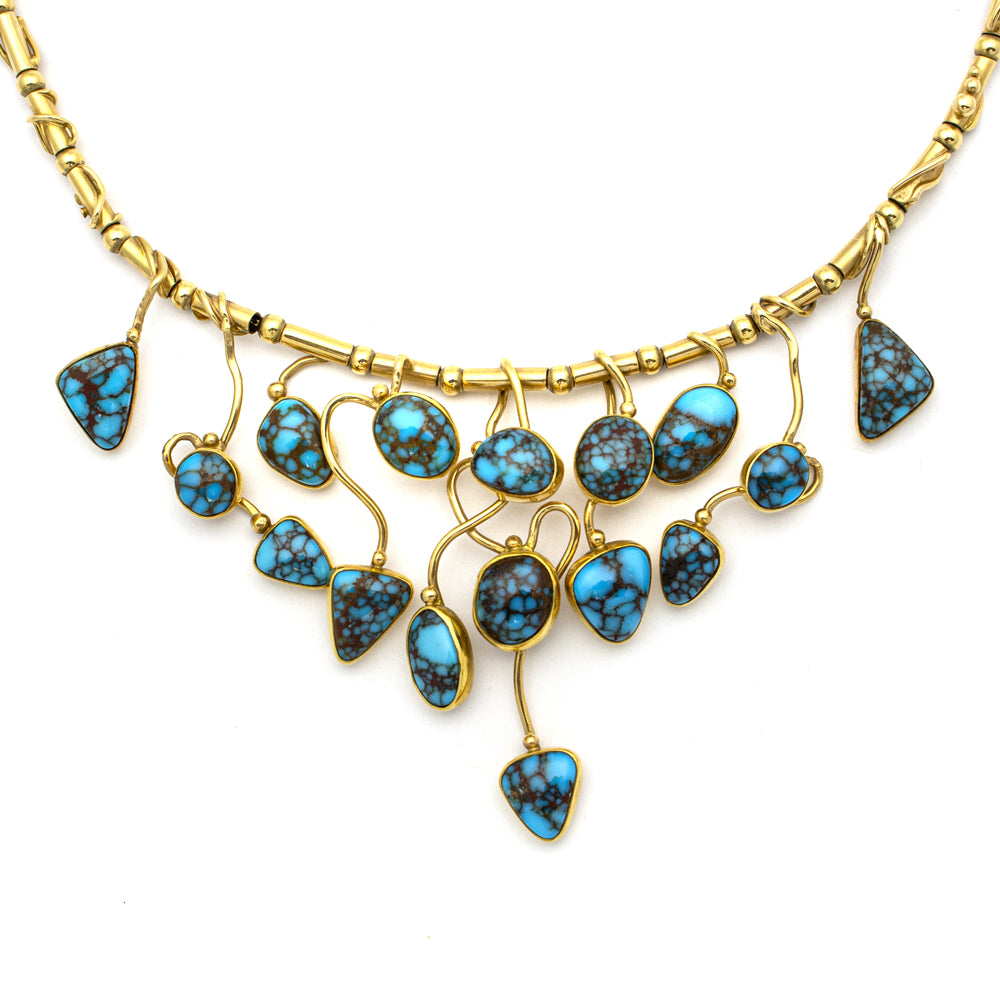 Sam Patania - Candelaria Turquoise and 18k Gold Necklace, 19" length (J92239-0820-001)
