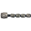 Navajo Sterling Silver and Leather Concho Belt with Stamped Designs c. 1960-70, Size 30-32" (J92516-0618-002)