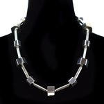 Rodney Coriz - Santo Domingo (Kewa) Sterling Silver Necklace and French Hook Earrings Set (J9488)
