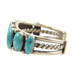 Navajo Turquoise and Silver Bracelet c. 1950-60s, size 7 (J9962)1
